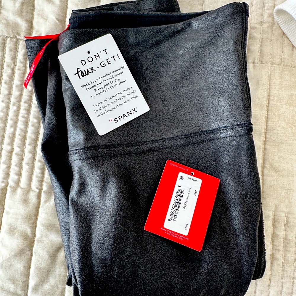 SPANX Faux Leather Leggings (S)